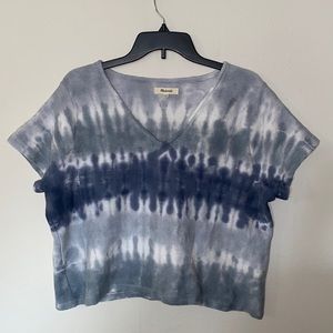 Madewell Blue Tie-Dye Cropped Top